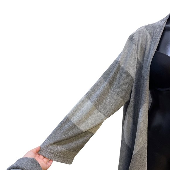 *NWT Yushi Gray Cardigan Open Front Long Block XXL - Picture 3 of 5